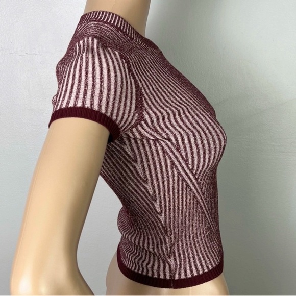 Rag & bone Ribbed Knit Top T Shirt Raspberry Pink - Picture 10 of 11